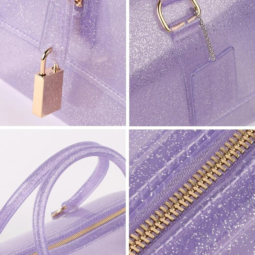 Summer Jelly Crystal Handbag PVC Transparent Purse Crossbody Clutch